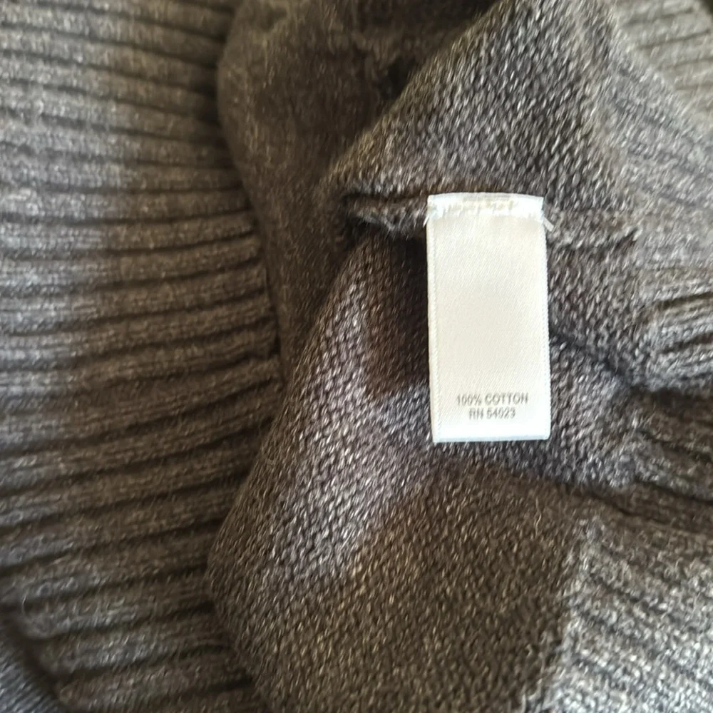 Banana Republic Men Medium knit sweater dark grey cuffed waist wrists pockets